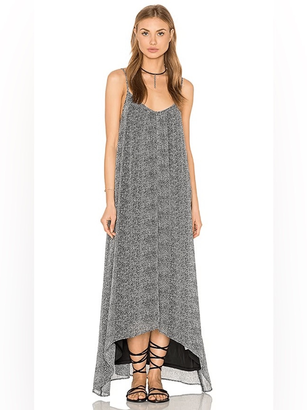 bishop + young Grey Speckled High-Low Maxi Dress